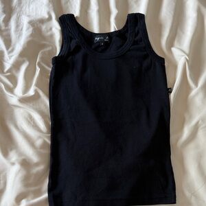 Agnes B. Black Cotton Tank Top